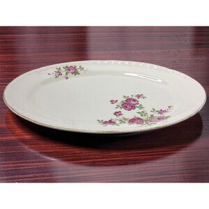 Vintage - Oblong Service Plate - Johnson Bros - Miniver Rose - Made in England